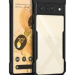 kelpuj Shock Proof Clear Protective Back Case for Google Pixel 6 Pro 5G - AirEDGE Technology | 360 Degree Camera Protection | Transparent Hybrid Back Case Mobile Cover - Black
