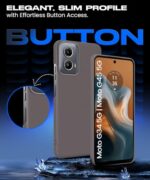 kelpuj Slim Frameless Back Cover for Motorola Moto G34 5G | Moto G45 5G | Ultra Thin Lightweight Design & Camera Protection | Soft Matte Silicone Flexible Mobile Case (Grey) - Image 7