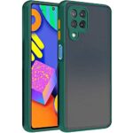 Translucent Hybrid Back Case Cover for Samsung Galaxy F62 | Smoked Matte Back | 360 Degree Protection | Protective Hard Case (Green Bumper)