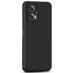 Back Cover for Xiaomi Redmi K50i | Ultra Slim Soft Rubberised Case | Inner Velvet Fabric Lining | Matte Silicone Flexible Mobile Case | Camera Protection - Black - Image 3