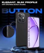 Slim Frameless Back Cover for Oppo A3x 5G | A3x 4G | A3 5G | Ultra Thin Lightweight Design & Camera Protection | Soft Matte Silicone Flexible Mobile Case (Black) - Image 7