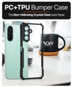 kelpuj Shock Proof Clear Protective Back Case for Samsung Galaxy A26 5G - AirEDGE Technology | 360 Degree Camera Protection | Transparent Hybrid Back Case Mobile Cover - Black - Image 7