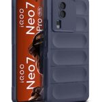 Ultimate Silicon Back Cover Case for iQOO Neo 7 | Neo 7 Pro 5G | Military Grade Drop Protection Shockproof Bumper | Anti-Slip Grip | Scratch Proof Micro-Fibre Cloth Inside (Deep Blue)