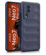 Ultimate Silicon Back Cover Case for iQOO Neo 7 | Neo 7 Pro 5G | Military Grade Drop Protection Shockproof Bumper | Anti-Slip Grip | Scratch Proof Micro-Fibre Cloth Inside (Deep Blue)