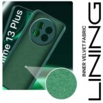 Back Cover for Realme 13 Plus 5G | Realme P1 Speed 5G | Ultra Slim Soft Rubberised Case | Inner Velvet Fabric Lining | Matte Silicone Flexible Mobile Case | Camera Protection - Green - Image 4