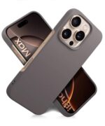 Slim Frameless Back Cover for iPhone 16 Pro Max | Ultra Thin Lightweight Design & Camera Protection | Soft Matte Silicone Flexible Mobile Case (Grey) - Image 3