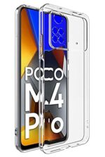 Crystal Clear Back Cover Designed for Xiaomi Mi Poco M4 Pro 4G Flexible Crystal Clear TPU Ultra Protective Cushioned Edges Mobile Case Cover Transparent