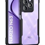 Shock Proof Clear Protective Back Case for Realme Narzo N63 | Realme C63 - AirEDGE Technology | 360 Degree Camera Protection | Transparent Hybrid Back Case Mobile Cover - Black