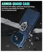 Shock Proof Back Case Mobile Cover for Mi Redmi A3 | Redmi A3X | Poco C61 | Back Cover Case (Tough Armor | Hybrid PC + TPU | Ring Holder & in-Built Kickstand | Blue) - Image 8