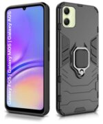 Shock Proof Back Case Mobile Cover for Samsung Galaxy F05 | Galaxy M05 | Galaxy A05 | Back Cover Case (Tough Armor | Hybrid PC + TPU | Ring Holder & in-Built Kickstand | Black) - Image 5