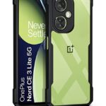 Shock Proof Clear Back Case Mobile Cover for 1+ OnePlus Nord CE 3 Lite 5G (Hard | Hybrid PC + TPU | Full Armour Device & Camera Protection | Black)
