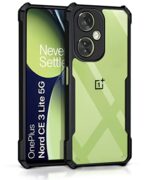 Shock Proof Clear Back Case Mobile Cover for 1+ OnePlus Nord CE 3 Lite 5G (Hard | Hybrid PC + TPU | Full Armour Device & Camera Protection | Black)