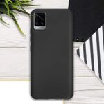 Soft 360 Degree All Sides Protection with Anti Dust Plugs Shockproof Slim Silicone Back Case Cover for VIVO V20 - Pitch Black - Image 4