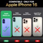 Shock Proof Flip Cover Back Case for Iphone 16 | Magnetic Wallet Leather Case with Stand - Image 3