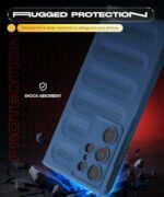 Ultimate Silicone Back Cover Case for Samsung Galaxy S24 Ultra 5G | Heat Dissipation Thin Soft TPU | 360? Camera Protection | Breathable Cooling Holes ? Deep Blue - Image 7