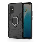Shock Proof Back Case Mobile Cover for Vivo V17 (Armor | Hybrid PC + TPU | Full Protection with Ring Holder Kickstand | Carbon Black)