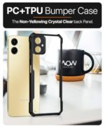 kelpuj Shock Proof Clear Protective Back Case for Samsung Galaxy A06 - AirEDGE Technology | 360 Degree Camera Protection | Transparent Hybrid Back Case Mobile Cover - Black - Image 7