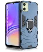 Shock Proof Back Case Mobile Cover for Samsung Galaxy F05 | Galaxy M05 | Galaxy A05 | Back Cover Case (Tough Armor | Hybrid PC + TPU | Ring Holder & in-Built Kickstand | Blue)