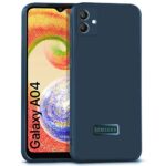 Ultra Slim Soft Rubberised Back Cover Case for Galaxy A04 4G | Inner Velvet Fabric Lining | Matte Silicone Flexible Camera Protection Back Cover ? Blue