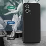 Back Cover for Motorola Moto G34 5G | Moto G45 5G | Ultra Slim Soft Rubberised Case | Inner Velvet Fabric Lining | Matte Silicone Flexible Mobile Case | Camera Protection - Black - Image 7