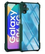 Shock Proof Clear Protective Back Case for Samsung Galaxy M06 5G | Galaxy F06 5G - AirEDGE Technology | 360 Degree Camera Protection | Transparent Hybrid Back Case Mobile Cover - Green