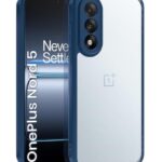 Shockproof Hybrid Back Cover for 1+ OnePlus Nord 5 | Hard Slim fit Back Case | PC & TPU | Clear Transparent Case Blue