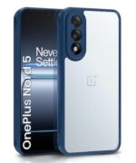 Shockproof Hybrid Back Cover for 1+ OnePlus Nord 5 | Hard Slim fit Back Case | PC & TPU | Clear Transparent Case Blue
