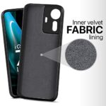 Back Cover for iQOO Z6 Lite 5G | Ultra Slim Soft Rubberised Case | Inner Velvet Fabric Lining | Matte Silicone Flexible Mobile Case | Camera Protection  Black - Image 5
