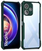 kelpuj TPU+PC Shock Proof Clear Protective Back Case for Mi Redmi 12 5G|Poco M6 Pro 5G-Airedge Technology|360 Degree Camera Protection|Transparent Hybrid Back Case Mobile Cover-Green,Green - Image 5