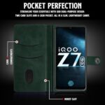 Shock Proof Flip Cover Back Case for Iqoo Z7 5G | Magnetic Wallet Leather Case with Stand - Image 7