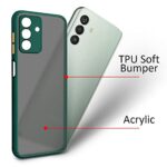 Translucent Hybrid Back Case Cover for Samsung Galaxy M13 4G | F13 4G Smoked Matte Back | 360 Degree Protection | Protective Hard Case (Green Bumper) - Image 5