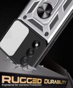 Tough Armor Bumper Mobile Back Case for 1+ OnePlus Nord 5 | Sliding Camera Shield Cover | Shock Proof 360? Protection | Hybrid PC + TPU | Ring Holder with Kickstand ? Silver - Image 7