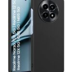 Slim Frameless Back Cover for Realme 13 5G, 12, 12X, Narzo 70x, C65, N65 | Ultra Thin Lightweight Design & Camera Protection | Soft Matte Silicone Flexible Mobile Case (Black)