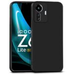 Back Cover for iQOO Z6 Lite 5G | Ultra Slim Soft Rubberised Case | Inner Velvet Fabric Lining | Matte Silicone Flexible Mobile Case | Camera Protection  Black