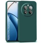 Back Cover for Realme 12 Pro 5G | 12 Pro Plus 5G | P1 Pro | Ultra Slim Soft Rubberised Case | Inner Velvet Fabric Lining | Matte Silicone Flexible Mobile Case | Camera Protection - Green