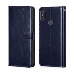 Shock Proof Flip Cover Back Case for Xiaomi Mi A2 | Magnetic Wallet Leather Case with Stand