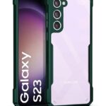 Shock Proof Clear Protective Back Case for Samsung Galaxy S23 5G AirEDGE Technology | 360 Degree Camera Protection | Transparent Hybrid Back Case Mobile Cover Green