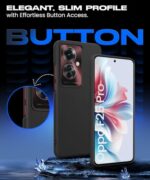 Slim Frameless Back Cover for Oppo F25 Pro 5G | Ultra Thin Lightweight Design & Camera Protection | Soft Matte Silicone Flexible Mobile Case (Black) - Image 7