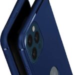 Soft 360 Degree All Sides Protection with Anti Dust Plugs Shockproof Slim Silicone Back Case Cover for Apple iPhone 12 Pro (6.1 inch Screen) - Navy Blue