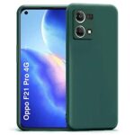 Ultra Slim Soft Rubberised Back Cover with Inner Velvet Fabric Lining, Matte Silicone Flexible Camera Protection for Oppo F21 Pro 4G | - Green