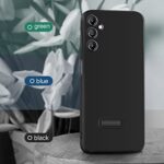 Ultra Slim Soft Rubberised Back Cover Case for Samsung Galaxy A14 5G | A14 4G | Inner Velvet Fabric Lining | Matte Silicone Flexible Camera Protection Back Case - Black - Image 7