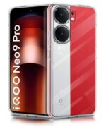 Crystal Clear Transparent Back Case Cover for iQOO Neo 9 Pro 5G | Full Device & Camera Protection Shockproof TPU | Flexible Silicone Back Cover Case Transparent