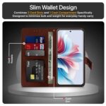 Shock Proof Flip Cover Back Case for Oppo F25 Pro 5G | Magnetic Wallet Leather Case with Stand - Image 7