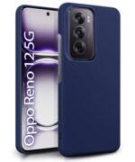 Slim Frameless Back Cover for Oppo Reno 12 5G | Ultra Thin Lightweight Design & Camera Protection | Soft Matte Silicone Flexible Mobile Case (Blue)