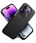 Slim Frameless Back Cover for iPhone 14 Pro Max | Ultra Thin Lightweight Design & Camera Protection | Soft Matte Silicone Flexible Mobile Case (Black) - Image 5