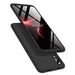 3 in 1 Double Dip Anti Slip Hybrid Pc Plastic Matte Hard Back Cover for Vivo V11 Pro (Black)