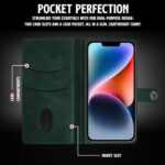 Shock Proof Flip Cover Back Case for Iphone 15 Plus | Magnetic Wallet Leather Case with Stand - Image 7
