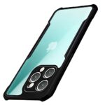 kelpuj Shock Proof Clear Protective Back Case Compatible with Apple iPhone 13 Pro - AirEDGE Technology | 360 Degree Camera Protection | Transparent Hybrid Back Case Mobile Cover - Black