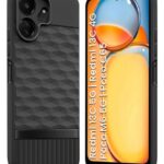 Back Cover for Mi Redmi 13C 5G | Redmi 13C 4G | Poco M6 5G | Poco C65 | Hexa Cube Design | Inner Velvet Fabric Soft Case | Matte Silicone Flexible Mobile Case | Camera Protection - Black