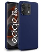 Slim Frameless Back Cover for Motorola Moto Edge 50 Pro | Ultra Thin Lightweight Design & Camera Protection | Soft Matte Silicone Flexible Mobile Case (Blue)
